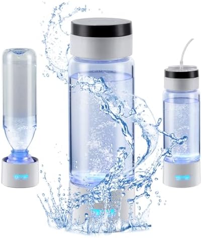 VEVOR Hydrogen Water Bottle, Hydrogen Water Bottle Generator up to 2000 ppb, 380ml Portable Hydrogen Water Machine, SPE Technology hydrogen water generator with Nasal Inhalation Tube and Self-Cleaning