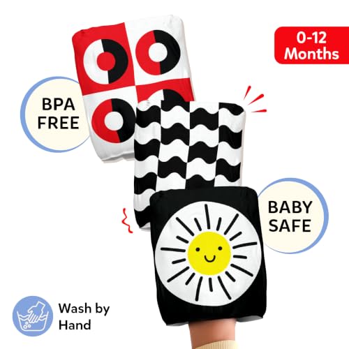Image of Skillmatics High Contrast Crinklers - Black & White Sensory Cloths for Baby