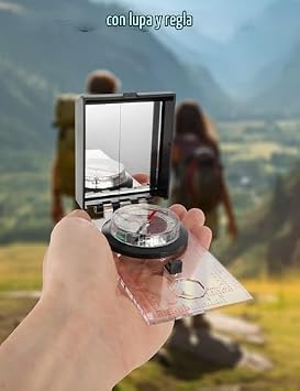 Multifunctional Navigation Compass with Mirror and Declination, Professional for Mountaineering and Hiking