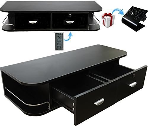 InkBed Locking Wall Mount Tattoo Studio Station with Black Metal Tabletop Machine Holder & 4 Port Power Strip