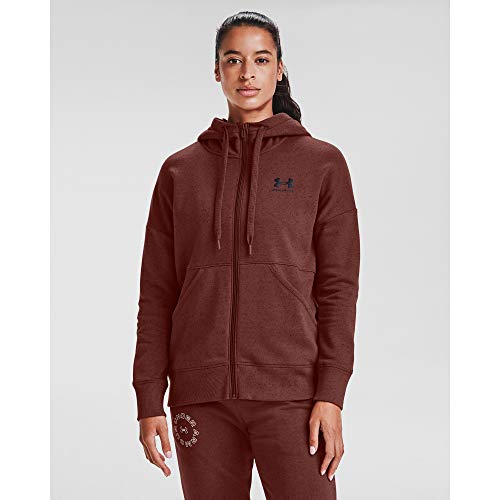 Under Armour Women's Rival Fleece Full Zip Hoodie , Cinna Red (688)/Black , Large