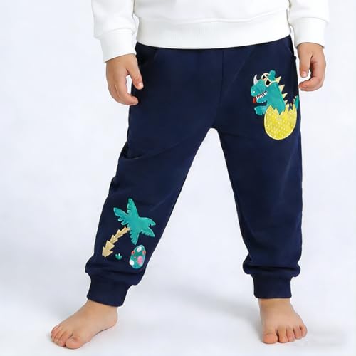 Pantalón chándal infantil jogger de dinosaurio pack de 2 pantalones deportivos de algodón 2-7 años 4