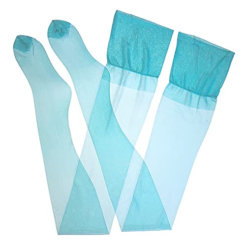 HMTE Medias 120Cm Medias Largas Nylon No Elástico Muslo Medias Altas 5D Pantimedias Transparentes Ultra Delgadas 8 Colores (Blanco 1)