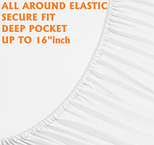 Elegant Comfort Luxury Soft Bed Sheets 1500 Premium Hotel Quality Microfiber Softness Wrinkle and Fade Resistant (4-Piece) Bedding Set, Twin/Twin XL, White