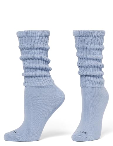 Image of HUE Women's Slouch Socks Crew Boot Chunky Ribbed Cotton Scrunch