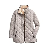 Uwdiohq Giacche Invernali Trapuntate Da Donna Taglie Forti, Imbottite Leggere A Maniche Lunghe Con Bottoni Giubbotto Saldi Inverno (Light Ashy, L) Parka Giacca Autunnale Trench Impermeabile