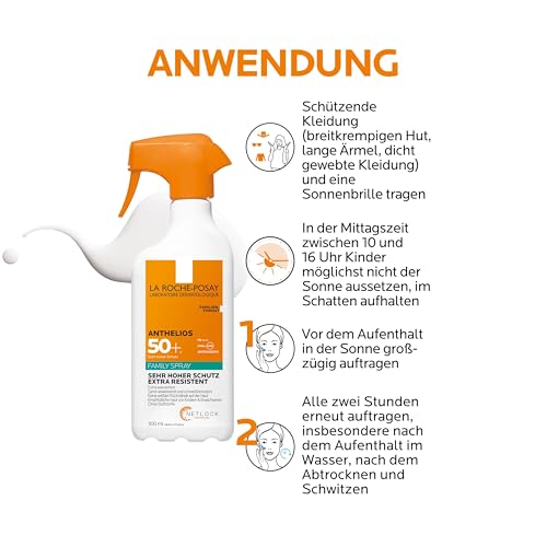La Roche-Posay Anthelios Invisible Family Spray LSF 50+, Wasserfestes Sonnenspray ohne Duftstoffe für Kinder & Erwachsene, 300 ml 6
