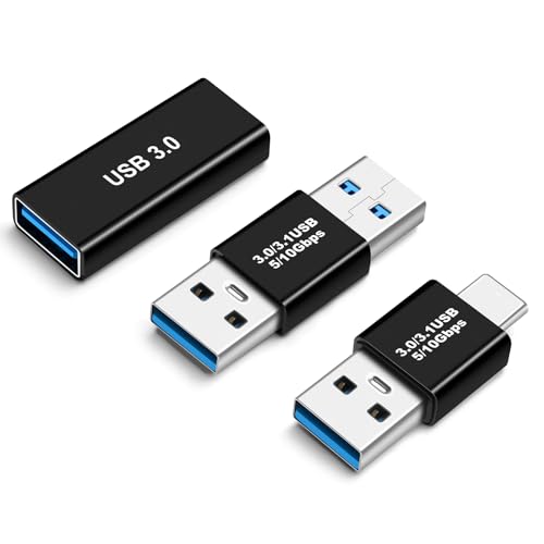 BORLTER CLAMP Coupleur USB 3.0 mâle/Femelle, Type C vers USB A 3.0 Coupleur de câble mâle, pour connecter Les extrémités mâles et Femelles des Cordons USB,...