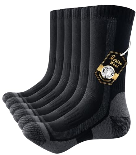 PULIOU Merino Socken Thermosocken Herren Damen Wandersocken Dicke...