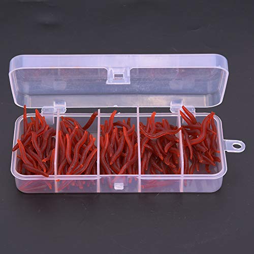 Soft Silicone Life Faith Mask Fishing Attracts to Catch Fish in Different Water 150 Pcs Pinkredlight Yellowyellow/5 Colors Mixed Grub Grazes (Red)