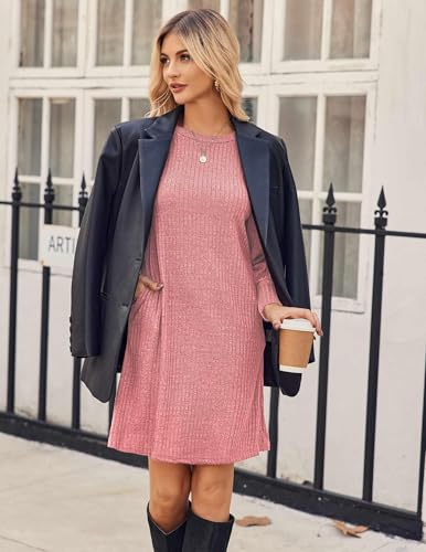 Image of Zeagoo Plus Size Sweater Dress for Curvy Women Sweater Dresses 2026 Fall Winter Dresses Knitwear, Light Pink XXL