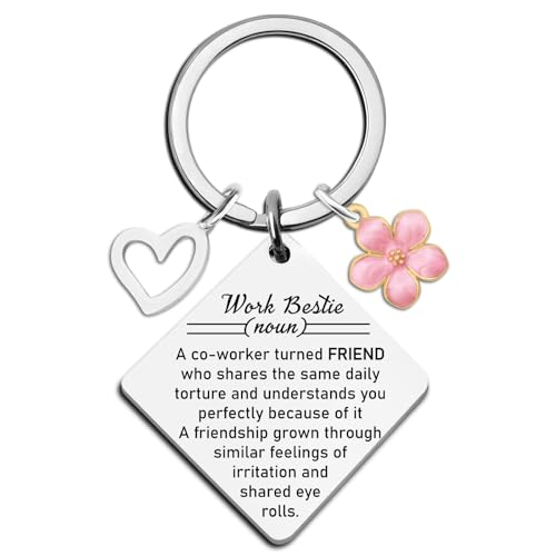 UYBEPU Work Besties Gifts for Women Funny Coworker Keychain Gifts for Women
