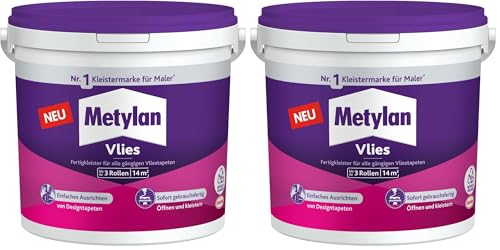 Metylan Pegamento para papel pintado resistente a la humedad para papel pintado, pasta para papel pintado no tejido, pegamento para fácil empapelado, 1 x 3 kg (Paquete de 2)