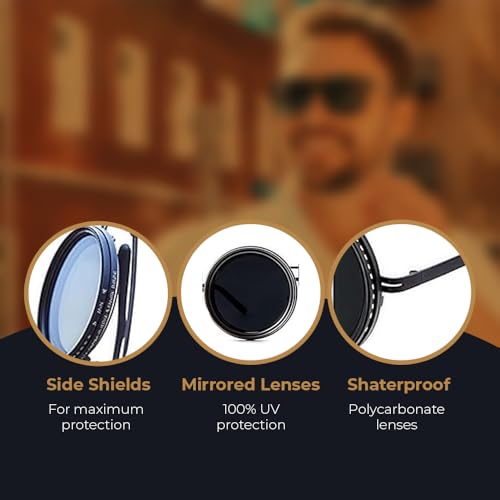 Adjustable Sunglasses Stepless, ND9 Stepless Adjustable Sunglasses for Men,1-9 Gears Beach Sunglasses - Eyewear with Adjustable Lens – Black4