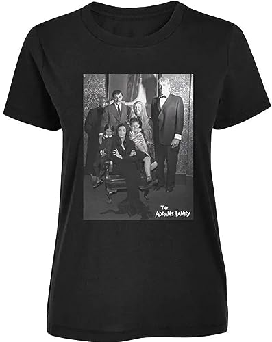 T-shirt Addams Family Portrait noir au graphisme haute définition et finitions soignées