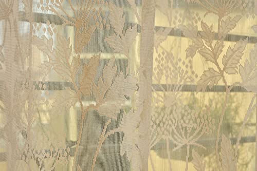 Image of Galaxy Home Decor Transparent Lily Net Curtain Sheer Curtains for Long Door 8 Feet, Pack of 2, Beige