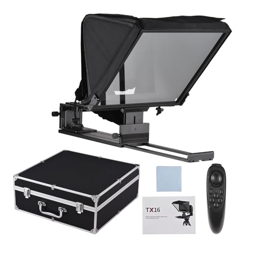 Image of Andoer Portable Teleprompter 16-inch Universal Prompter Teleprompter for Smartphone Tablet DSLR Camera with Remote Control Carrying Case for Interview Stage Speech Live Streaming Online Video Vlog