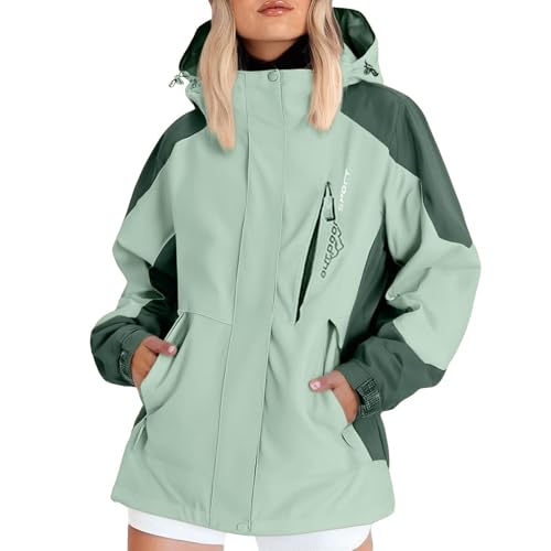 Regenjacke Damen Lang Regenbekleidung Wind Ultraleichte Wasserdichter Langer Winddicht Fashion Lang Ärmel Ultraleicht Regenmantel Gefüttert Gefüttert Leichte Sportjacke Damen L