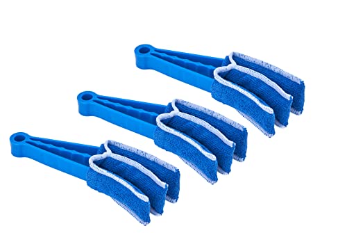 Blind Cleaner Duster Tool, Fan Blade Cleaner, Air Duct Cleaning Tools, Blue Window Blinds Cleaner with Microfiber Sleeve for Fans, Window Blinds, Vents, Shutters…(3 Pack -Superio)