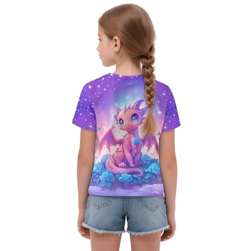 WELLFLYHOM Girls Shirts 5-12 Summer Short Sleeve Tops Tee Front Knot Basic Tshirt Crewneck Girls Blouse2