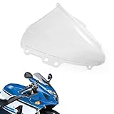PSLER Windshield WindScreen Double Bubble for GSXR600 750 K4 2004-2005, Clear