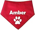 Spoilt Rotten Pets Red Personalised With Name And Paw Dog Bandana For Any Dog Lover Neck Scarf Dog Costume Fancy Dress