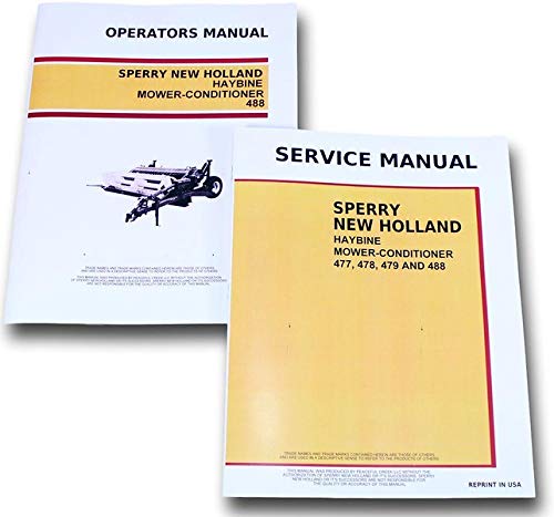 Service Repair Operators Manual Set for New Holland 488 Haybine Mower-Conditioner Technical Overhaul Shop Book Owners