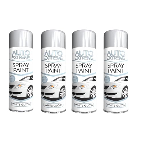 SDMAX All Purpose White Gloss Spray Paint Gloss Finish Suitable for Wood Metal Plastic and Glass Surface Easy and Quick Spraying Interior and Exterior Usage 250ML (4 Pcs)