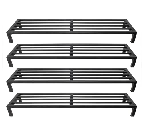 IRON LANDS Oak Pot Stand 3 FEET Spectacular Heavy Duty Indoor Outdoor Plant Premium Flower Gamla Shelves Rack for Garden Balcony Home Living Room Decor (Pack of 4 - Black)