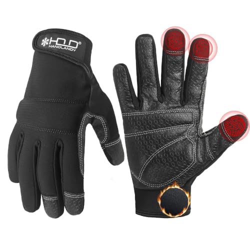HANDLANDY Winter Work Gloves for Men & Women, PU...