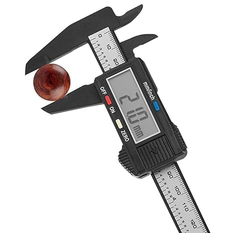 Image of digital vernier calipers with large LCD screen electronic vernier caliper thickness measuring Tool 0-6 in /0-150 mm auto off featured (plastic caliper)