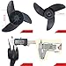U-BCOO Propellers Electric Outboard Motor Prop for 55lb, 62lb, 86lb Trolling Motors Mount Accessories/Boat 3-Blades (Black)