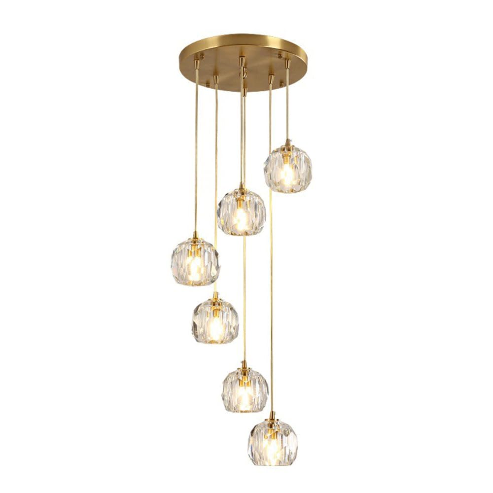 FYZDLAOR Crystal Chandelier Lighting, Copper Chandelier,Modern Chandelier Lighting Fixture for Bedroom, Hallway, Bar, Kitchen, Bathroom G9