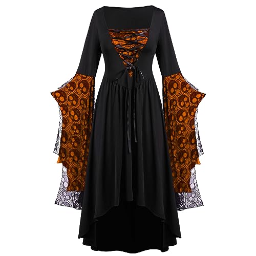 Generisch Mittelalter Kleid Damen Renaissance Mittelalter Kostüme Gothic Kleidung Renaissance Kleid Halloween Kostüm Vintage Steampunk Abendkleid...