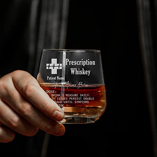 Always Looking Good Personalised Engraved Whisky Tumbler Glass Prescription Whiskey Glass with Name Novelty Funny Birthday Fathers Day Gift (345ml Tallo Tumbler, Empty Glass)