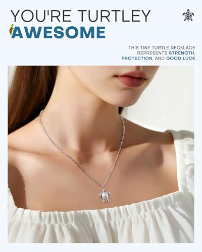 PINKDODO You're Turtley Awesome– Turtle Necklace Gifts for Women Teenage Teen Girls2