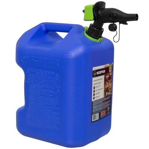 Scepter FSCK552 Fuel Container with Spill Proof SmartControl Spout Blue Kerosene Can 5 Gallon