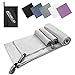 HOMIKLSA Mikrofaser Handtuch 3 Set - Gro&szlig; 200&times;100cm & 2 Klein 80&times;40cm, Schnelltrocknend Microfaser Sporthandtuch, f&uuml;r Reisehandtuch, Badetuch, Fitness & Sport Handt&uuml;cher und Strandtuch (Hellgrau)