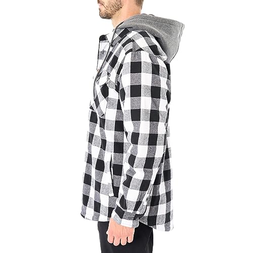 Image of Smith's Workwear Men's Sherpa-Lined Hooded Flannel Shirt-Jacket