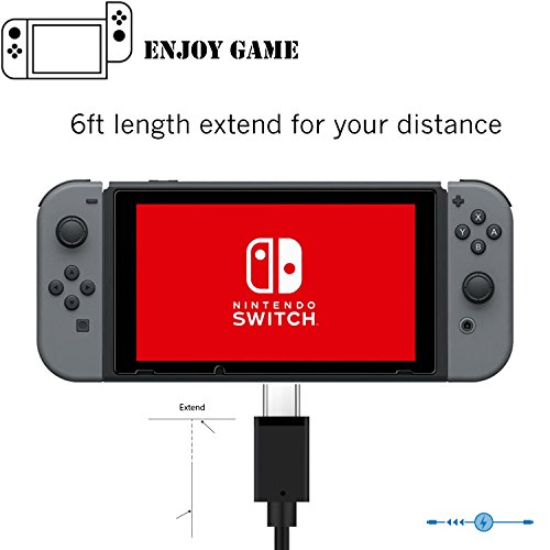 Thunderbolt 3 USB-C Extension Cable, DISDIM USB 3.1 Type C Charging, Audio/Video Transfer and Data Sync Extend Adapter Cord [183cm/6FT] Compatible with MacB00k Pro, Nintendo Switch and USB C HUB - Thumbnail 2