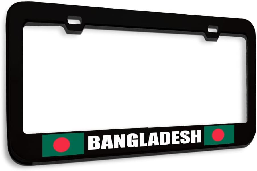 Metal License Plate Frame Bangladesh Flag Country Metal Car Accessories Stainless Steel 2 Holes 1 Frame
