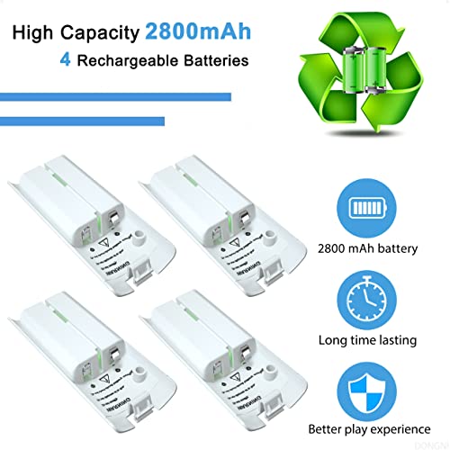 4 Pack Rechargeable Batteries Fit For Wii & Wii U Remote Controller, 4-In-1 Battery Charger Station Box For Wii & Wii U Remote Controller Battery, Including Usb Cable #TOP1
