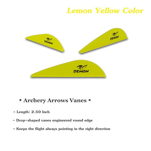 Letszhu Arrows Vanes 2.5 Inch Plastic Fletches Vane Diy Archery Arrow For Hunting Targeting (39 Pack) (Lemon Yellow) #TOP3