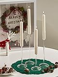 Willceka Candle Holder, Glass Taper Candle Tall Candlestick Holder, 4 Different Heights, for Table Centerpiece, Wedding, Party, Clear, 4pcs