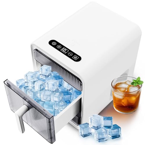 Zocxielr Nugget Ice Maker Countertop, 12 PCS/10Mins Compact Ice Machine, Self Cleaning, for Home Bar, Kitchen Countertop (White) on Fridge.com