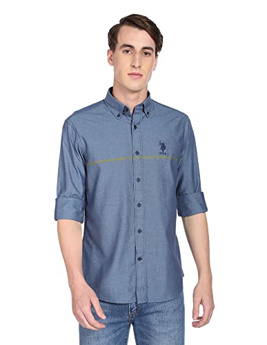 Image of U.S. Polo ASSN. Men's Cotton Striped Slim Fit Shirt