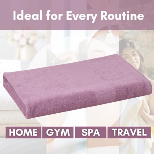 Image of Mafatlal Joy Cotton Bath Towel for Men & Women | 58 x 29 inch Large Size | Soft & Plush | Highly Absorbent | Quick Dry | 450 GSM | First Bloom | Single Towel