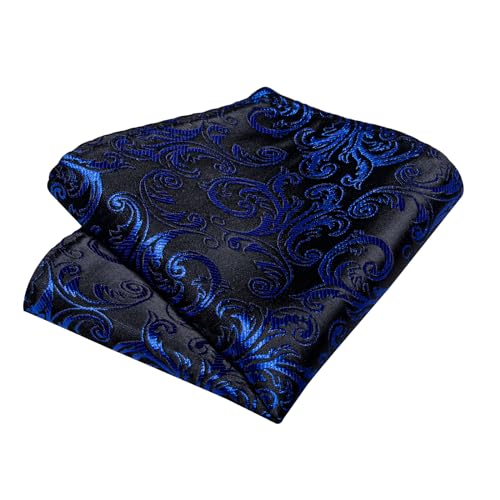 Image of DiBanGu Paisley Bow Ties for Men Silk Self Tied Bowtie and Pocket Square Cufflinks with Lapel Pin for Wedding Party