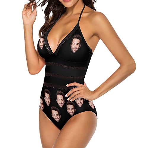 Custom Face Swimsuits Personalized Swimsuits with Face Photo Customized Picture Bathing Suits for Women-5 Style3