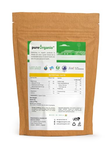 Pure Organio Organic Jeera whole Cumin Seeds Fresh Indian Spices Sabut jira seed zeera NPOP Organic Certified (1 KG)